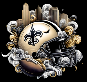 (2 Qty) SAINTS Helmet Smoke FOOTBALL SPORTS - custom DTF transfer (2 Qty) SAINTS Helmet Smoke FOOTBALL SPORTS - custom DTF transfer