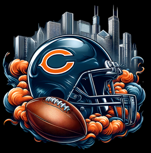 (2 Qty) BEARS Helmet Smoke FOOTBALL SPORTS - custom DTF transfer (2 Qty) BEARS Helmet Smoke FOOTBALL SPORTS - custom DTF transfer