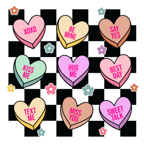 Valentines Conversation Hearts Love - custom DTF transfer Valentines Conversation Hearts Love - custom DTF transfer