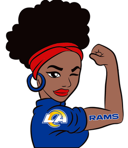 (2 Qty) RAMS strong Girl - custom Football sports DTF transfer (2 Qty) RAMS strong Girl - custom Football sports DTF transfer