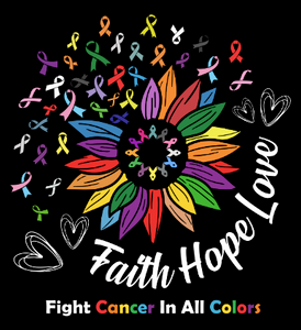 Faith Hope Love around flower Cancers DTF transfer Faith Hope Love around flower Cancers DTF transfer