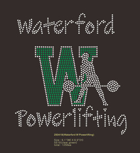 Waterford Power Lifting W - custom rhinestone transfer Waterford Power Lifting W - custom rhinestone transfer