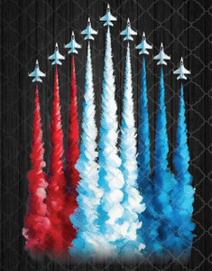 (2 Qty) Flying Jets 4th of July Patriotic DTF transfer (2 Qty) Flying Jets 4th of July Patriotic DTF transfer