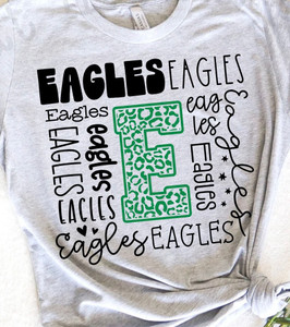 (2 Qty) EAGLES Words Football - custom sports DTF transfer (2 Qty) EAGLES Words Football - custom sports DTF transfer