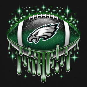 (2 Qty) Eagles Football Dripping - custom DTF transfer (2 Qty) Eagles Football Dripping - custom DTF transfer