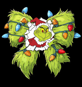 (2 Qty) Grinch Green Bow Christmas DTF transfer (2 Qty) Grinch Green Bow Christmas DTF transfer