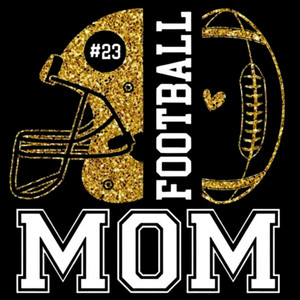 (2 Qty) Gold Glitter Football Mom DTF transfer (2 Qty) Gold Glitter Football Mom DTF transfer