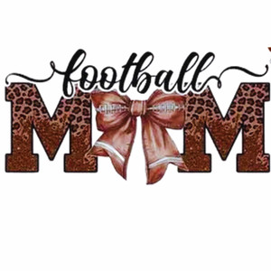 (2 Qty) Football Bow Mom DTF transfer (2 Qty) Football Bow Mom DTF transfer