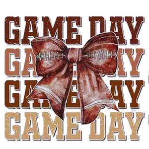 (2 Qty) Game Big Brown Bow Day DTF transfer (2 Qty) Game Big Brown Bow Day DTF transfer