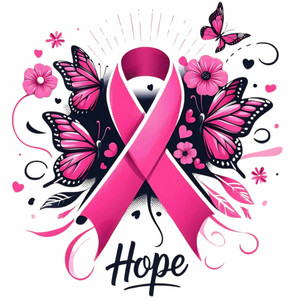 (2 Qty) Hope With Ribbion Cancer - Custom DTF transfer (2 Qty) Hope With Ribbion Cancer - Custom DTF transfer