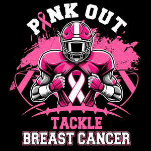 (2 Qty) Pink Out Tackle Breast Cancer Awareness - Custom DTF transfer (2 Qty) Pink Out Tackle Breast Cancer Awareness - Custom DTF transfer