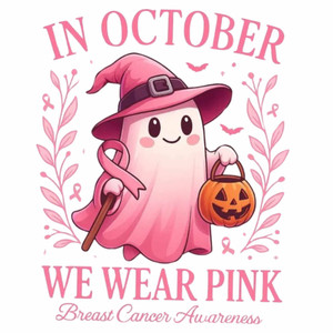 (2 Qty) We Wear Pink Halloween Cancer Awareness - Custom DTF transfer (2 Qty) We Wear Pink Halloween Cancer Awareness - Custom DTF transfer