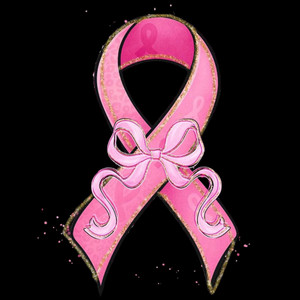 (2 Qty) Ribbion Pink Bow Cancer Awareness - DTF transfer (2 Qty) Ribbion Pink Bow Cancer Awareness - DTF transfer
