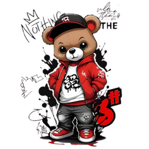 (2 Qty) Bear Red Jacket DTF transfer