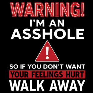 (2 Qty) Warning I'm An Asshole DTF transfer