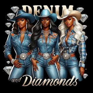 (2 Qty) Denim And Diamonds Three Girls DTF transfer