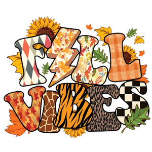 (2 Qty) Retro Fall Vibes DTF transfer