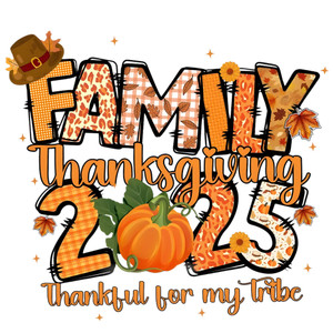 (2 Qty) Family Thanksgiving 2025 Hat DTF transfer