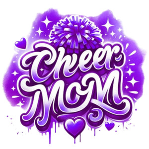 (2 Qty) Purple Cheer Mom DTF transfer