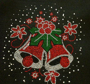 Christmas Iron-On Transfers, Rhinestone Decals