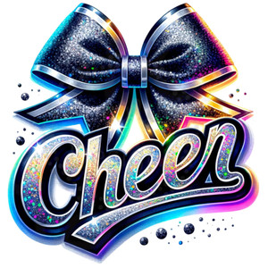 (2 Qty) Rainbow Cheer Bow DTF transfer