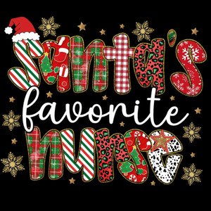 (2 Qty) Santas Favourite DTF transfer