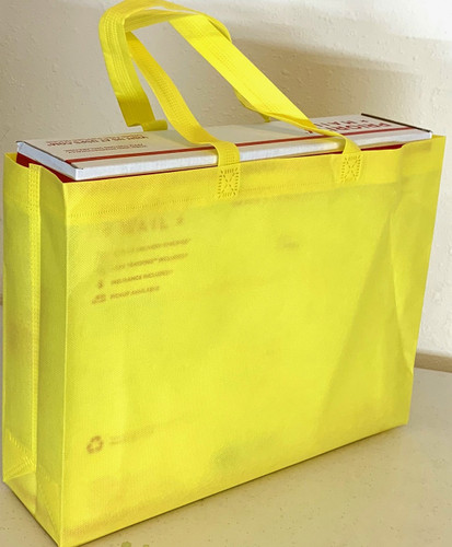 (12 QTY)Tote Bag 15"W x 11.5"H x 4"D (Yellow)