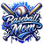 (2 Qty) Baseball Ball Bat Mom Blue DTF transfer