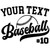 (2 Qty) Your Text Black Ball Baseball DTF transfer