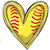 (Qty 2) Soft Ball Heart DTF transfer