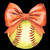 (2 Qty) Soft Ball Orange Bow DTF transfer