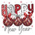 (2 Qty) Happy New Year Red Sparkly DTF transfer