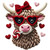 (2 Qty) Retro Cow Bow And Heart Yarn DTF transfer