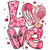 (2 Qty) Love Pink DTF transfer