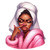 (2 qty) Black Woman In A Pink Robe With A Towel On Her Head DTF transfers