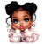 (2 qty) Girl With Afro Puffs And Large Blue Eyes DTF transfers