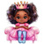 (2 qty) Young Girl With A Voluminous Curly Afro, Wearing A Pink Dress And A Crown DTF transfer