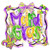 (2 qty) Mardi Gras Colorful Retro- DTF transfers