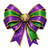 (2 qty) Mardi Gras Glitter Bow - DTF transfers