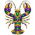 (2 qty) Mardi Gras Lobster - DTF transfers