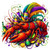 (2 qty) Mardi Gras Lobster - DTF transfers