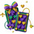 (2 qty) Mardi Gras Card Yarn - DTF transfers