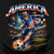 (2 Qty) Black Solid Threads Captain America Skeleton Soccer DTF transfer