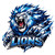 (2 Qty) Blue and White Lion Mascot DTF transfer