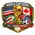 (2 Qty) World Cup Trophy Alongside The National Flags Of The Three Host Nations: the United States, Canada, and Mexico DTF transfer