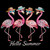 (2 Qty) Hello Summer Flamingo Rhinestones - DTF transfer