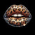 (2 Qty) Cheetah Lips Rhinestone - DTF transfer