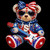 (2 Qty) USA Rockstar Teddy Bear- DTF transfer