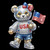 (2 Qty) USA Glass Teddy Bear - DTF transfer