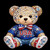 (2 Qty) USA Rhinestones Gems Teddy Bear - DTF transfer